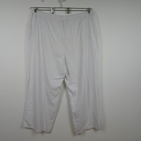 Vince Camuto Linen Blend Pants Women's Plus Size 3X White Wide Leg Side Slit - Picture 7 of 12